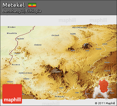 Physical Panoramic Map of Metekel