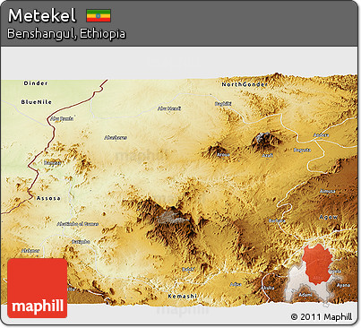 Physical Panoramic Map of Metekel