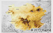 Physical Panoramic Map of Metekel, lighten, desaturated