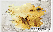 Physical Panoramic Map of Metekel, lighten, semi-desaturated