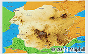 Physical Panoramic Map of Metekel, political outside