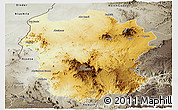 Physical Panoramic Map of Metekel, semi-desaturated