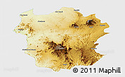 Physical Panoramic Map of Metekel, single color outside