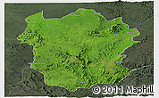 Satellite Panoramic Map of Metekel, darken, semi-desaturated
