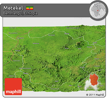 Satellite Panoramic Map of Metekel