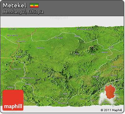 Satellite Panoramic Map of Metekel