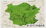 Satellite Panoramic Map of Metekel, shaded relief outside