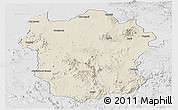 Shaded Relief Panoramic Map of Metekel, lighten, desaturated