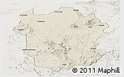 Shaded Relief Panoramic Map of Metekel, lighten