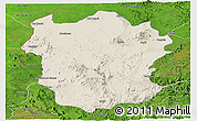 Shaded Relief Panoramic Map of Metekel, satellite outside