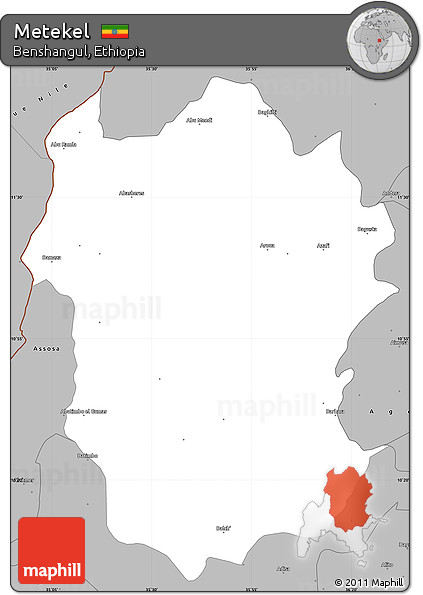Gray Simple Map of Metekel