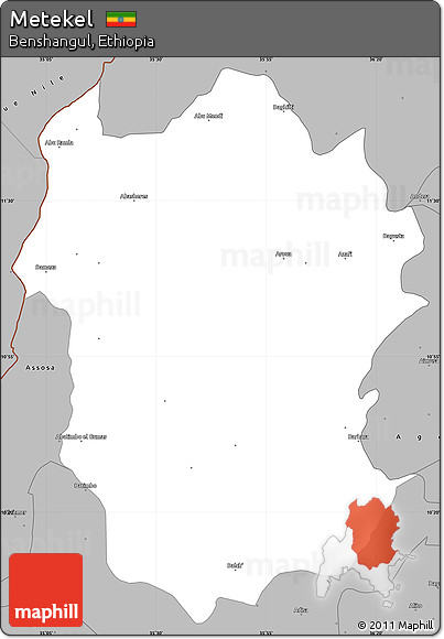 Gray Simple Map of Metekel