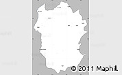Gray Simple Map of Metekel, single color outside