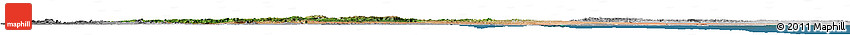 Satellite Horizon Map of Ethiopia, desaturated, land only