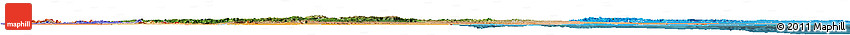 Satellite Horizon Map of Ethiopia, political shades outside, satellite sea