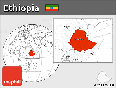 Blank Location Map of Ethiopia