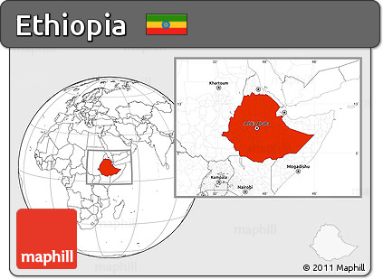 Blank Location Map of Ethiopia