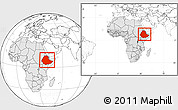 Blank Location Map of Ethiopia, highlighted continent, within the entire continent