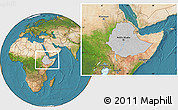 Gray Location Map of Ethiopia, satellite outside