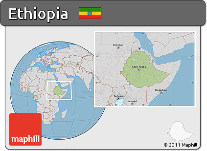 Savanna Style Location Map of Ethiopia, lighten, desaturated, land only