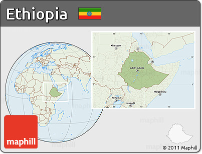 Savanna Style Location Map of Ethiopia, lighten