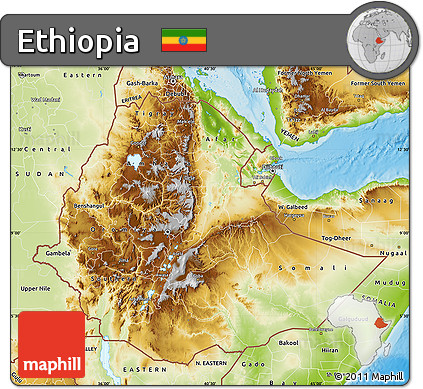 Physical Map of Ethiopia