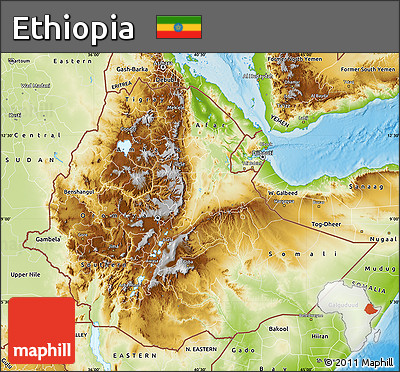 Physical Map of Ethiopia