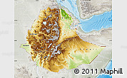 Physical Map of Ethiopia, lighten, semi-desaturated, land only