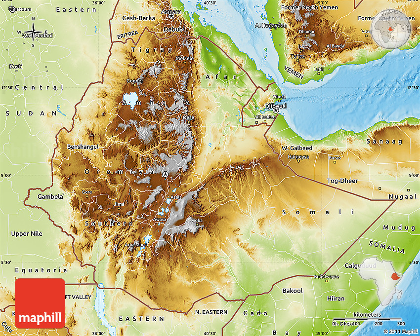 Ethiopia Physical Map