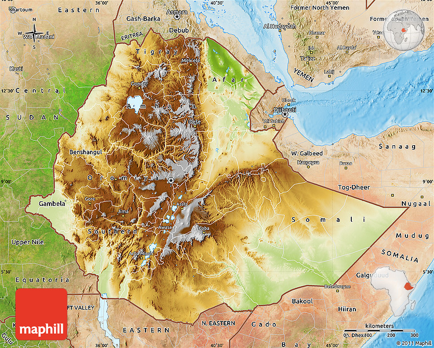 Äthiopien Satelliten-karte