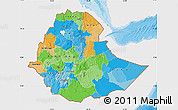 Political Map of Ethiopia, single color outside