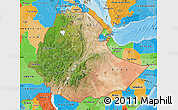 Satellite Map of Ethiopia, political outside