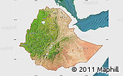 Satellite Map of Ethiopia, single color outside