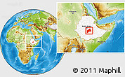 Physical Location Map of Arsi, highlighted country, within the entire country