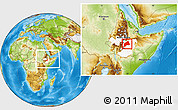 Physical Location Map of Arsi, highlighted parent region, within the entire country