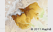 Physical Map of Bale, lighten