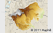 Physical Map of Bale, shaded relief outside