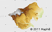 Physical Map of Bale, single color outside