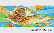Physical Panoramic Map of Ethiopia, political outside