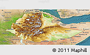 Physical Panoramic Map of Ethiopia, satellite outside