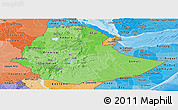 Political Shades Panoramic Map of Ethiopia