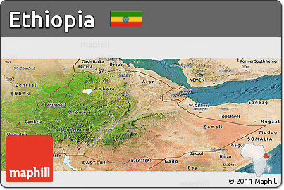 Satellite Panoramic Map of Ethiopia