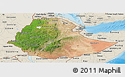 Satellite Panoramic Map of Ethiopia, shaded relief outside