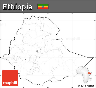 Blank Simple Map of Ethiopia, cropped outside, no labels