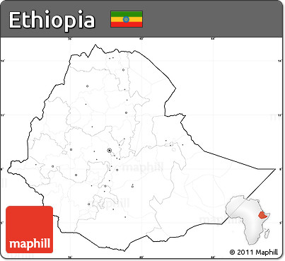 Blank Simple Map of Ethiopia, cropped outside, no labels