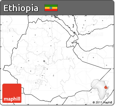 Blank Simple Map of Ethiopia, no labels
