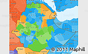 Political Simple Map of Ethiopia, political shades outside