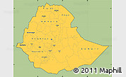 Savanna Style Simple Map of Ethiopia, cropped outside
