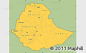 Savanna Style Simple Map of Ethiopia, cropped outside