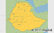 Savanna Style Simple Map of Ethiopia, single color outside